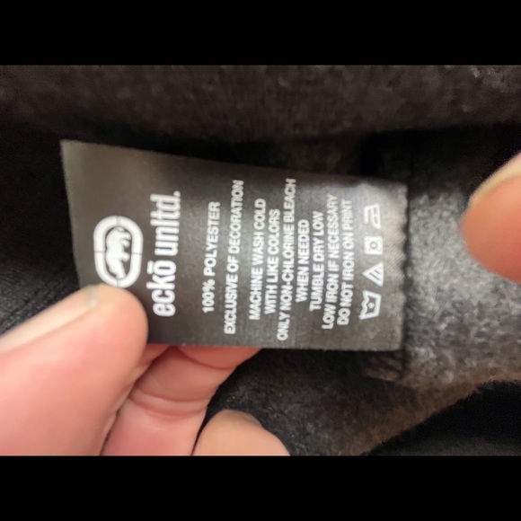 Ecko full zip Hoodie jacket men’s Small dark Gray with front logo, front pockets - Picture 9 of 9